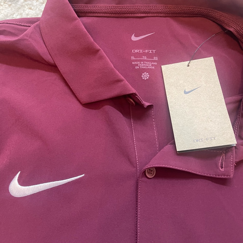 Nike Men's Dry-fit Maroon Polo Shirt - Picture 2 of 2